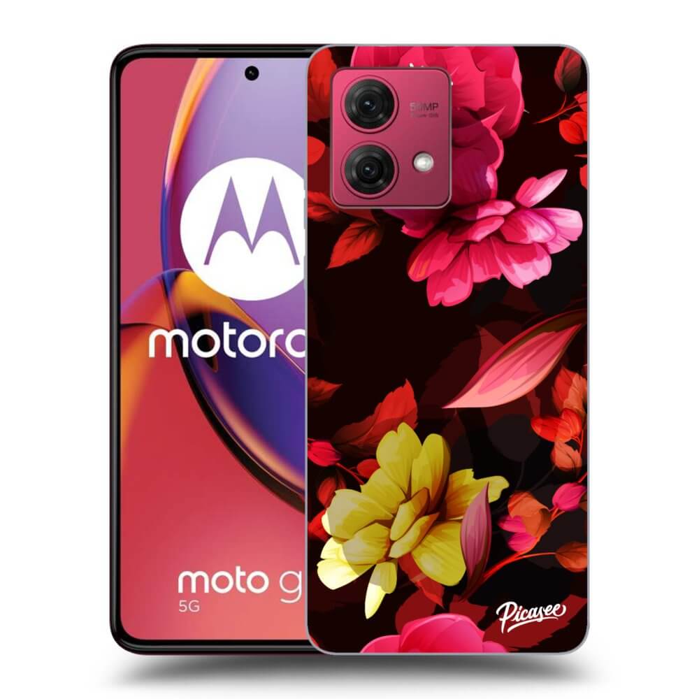 Silikonový Průhledný Obal Pro Motorola Moto G84 5G - Dark Peonny