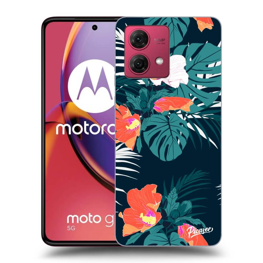 Silikonový černý Obal Pro Motorola Moto G84 5G - Monstera Color