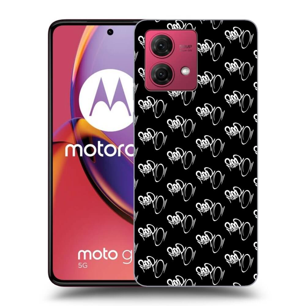 Silikonový černý Obal Pro Motorola Moto G84 5G - Separ - White On Black