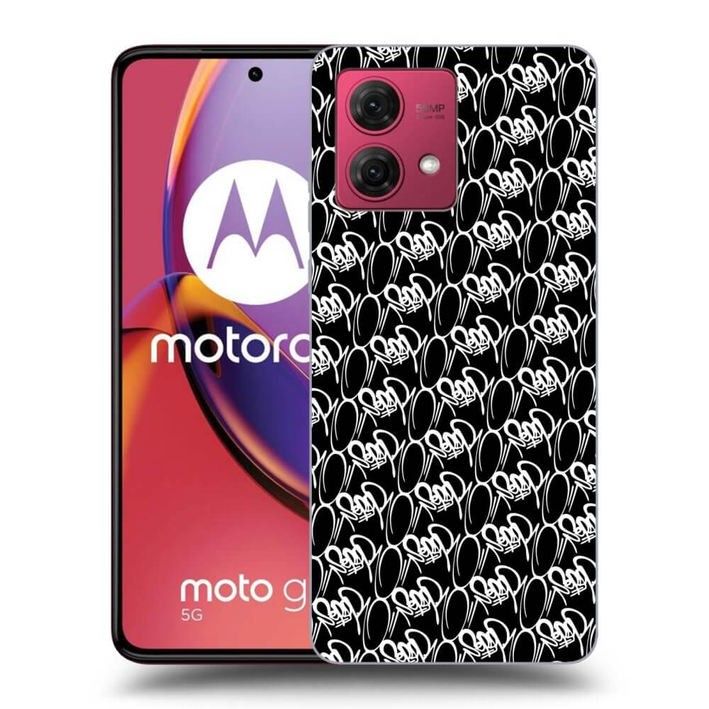 Silikonový černý Obal Pro Motorola Moto G84 5G - Separ - White On Black 2