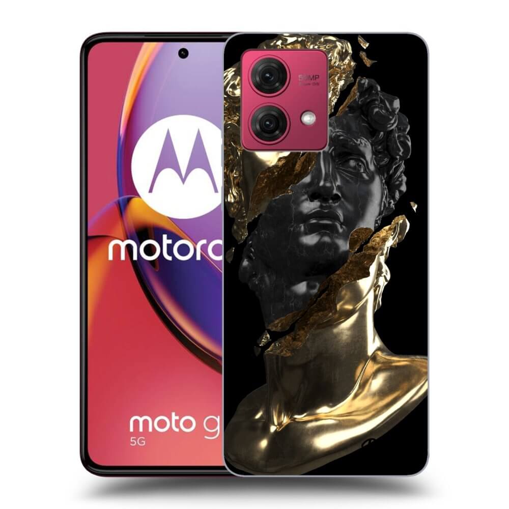 Silikonový černý Obal Pro Motorola Moto G84 5G - Gold - Black