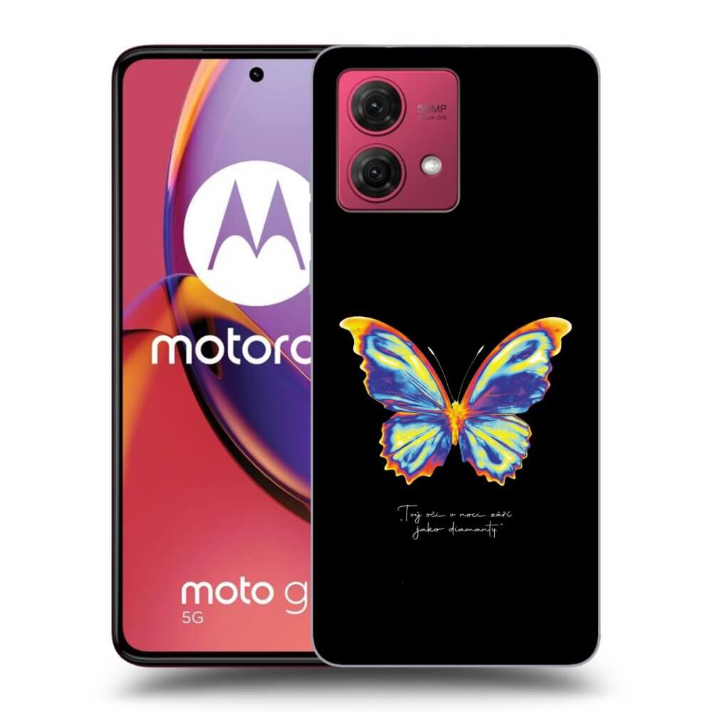 Silikonový černý Obal Pro Motorola Moto G84 5G - Diamanty Black