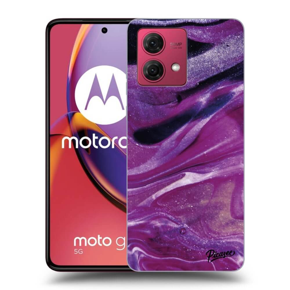 Silikonový Průhledný Obal Pro Motorola Moto G84 5G - Purple Glitter