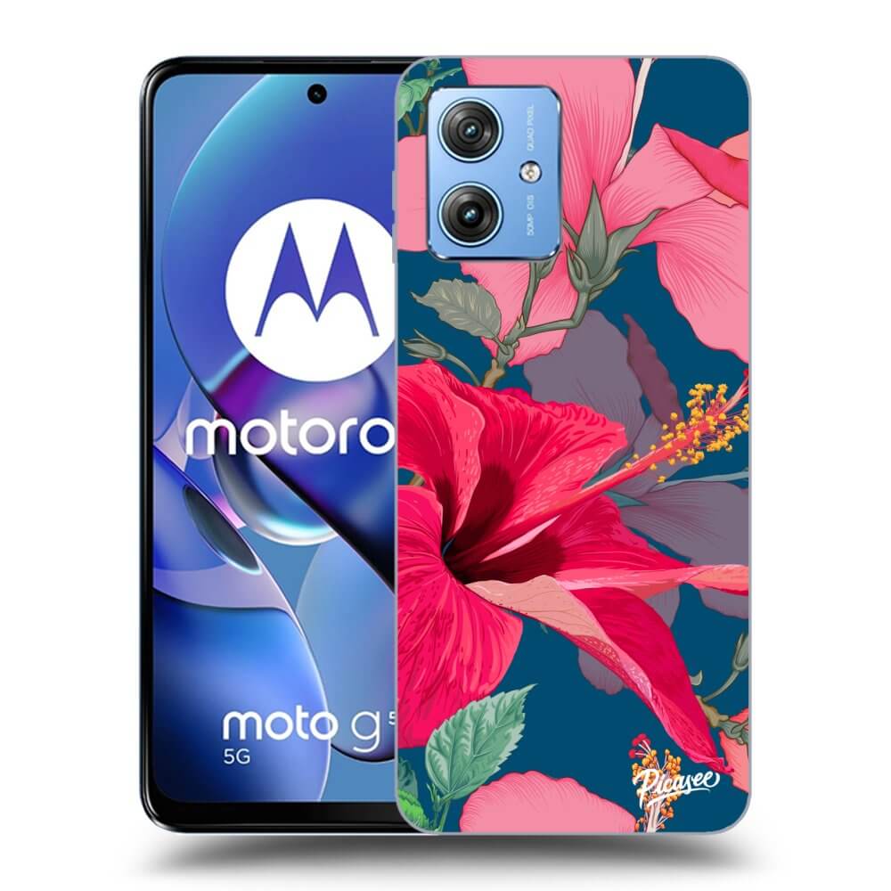 Silikonový černý Obal Pro Motorola Moto G54 5G - Hibiscus