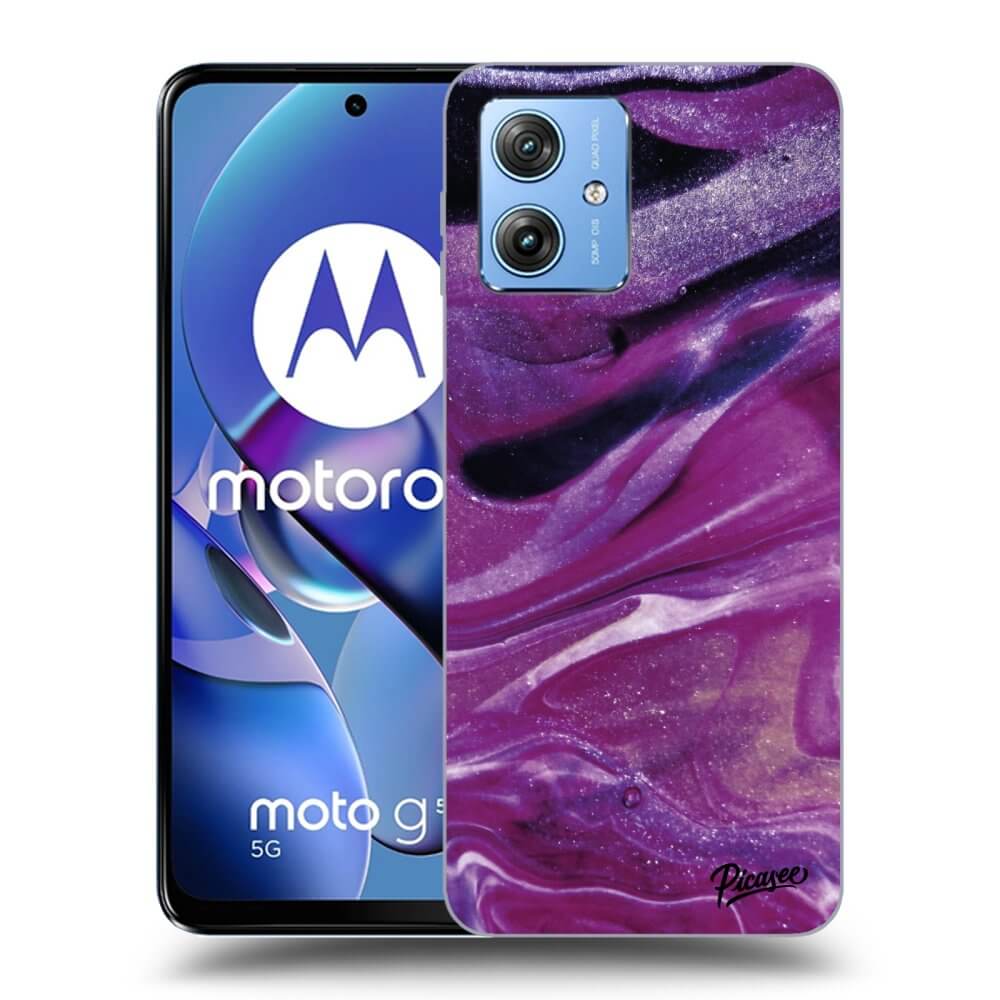 Silikonový Průhledný Obal Pro Motorola Moto G54 5G - Purple Glitter