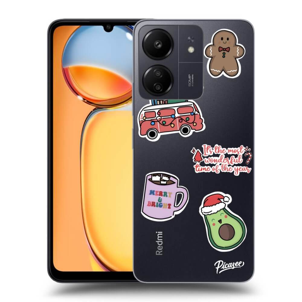 Silikonový Průhledný Obal Pro Xiaomi Redmi 13C 4G - Christmas Stickers