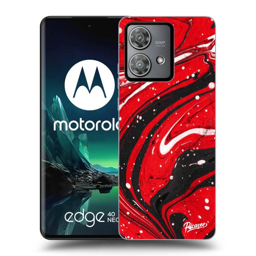 Silikonový Průhledný Obal Pro Motorola Edge 40 Neo - Red Black