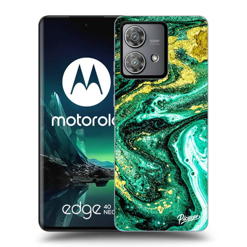 Silikonový Průhledný Obal Pro Motorola Edge 40 Neo - Green Gold