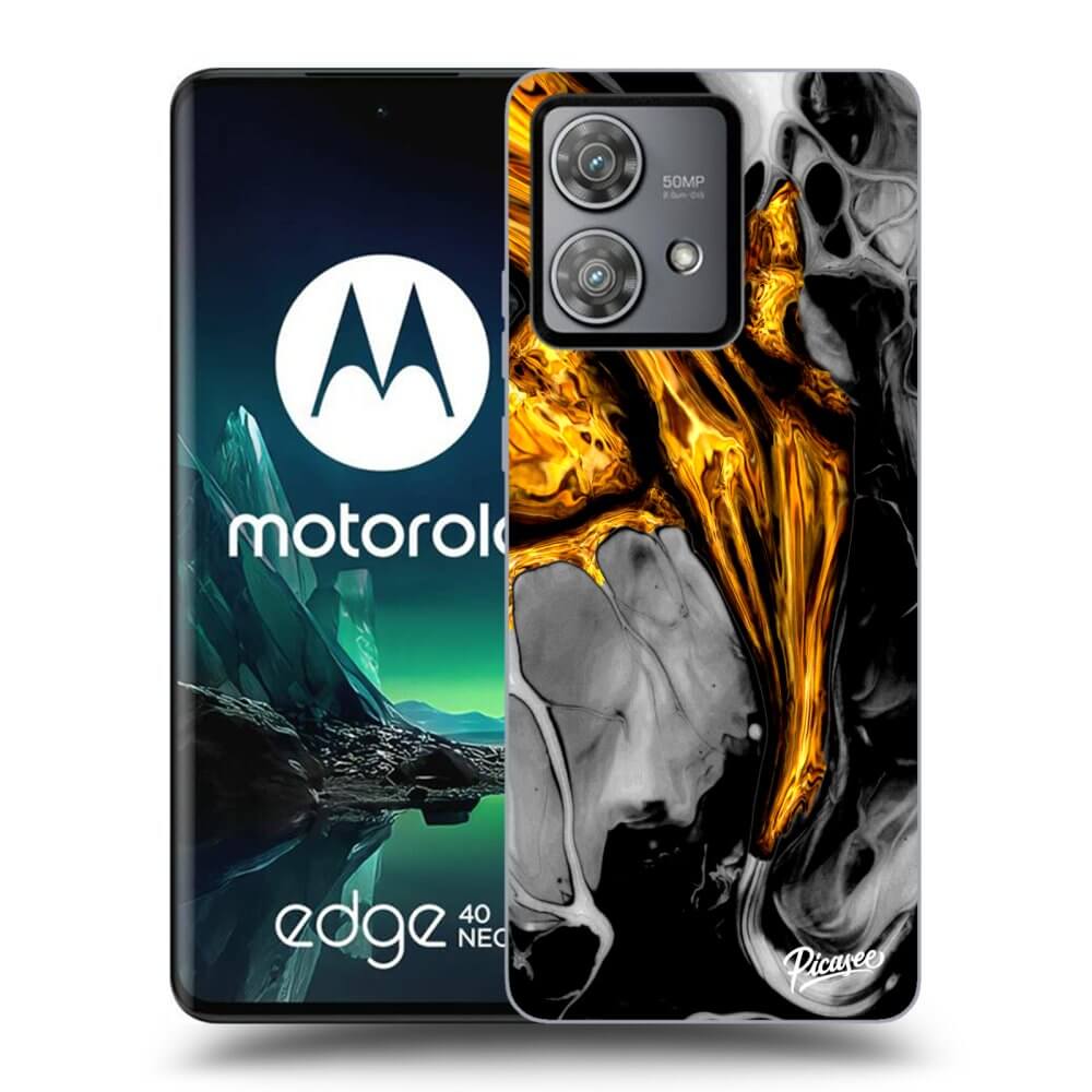 Silikonový Průhledný Obal Pro Motorola Edge 40 Neo - Black Gold