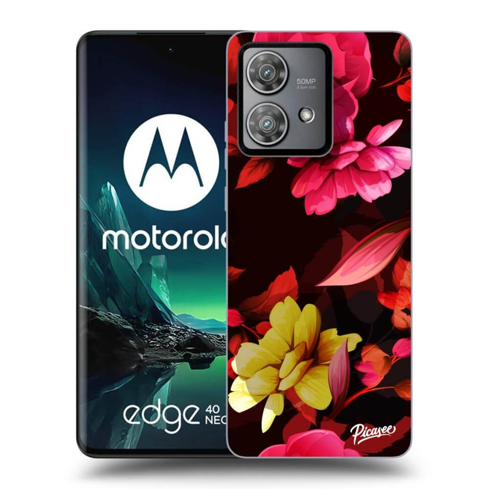 Silikonový černý Obal Pro Motorola Edge 40 Neo - Dark Peonny