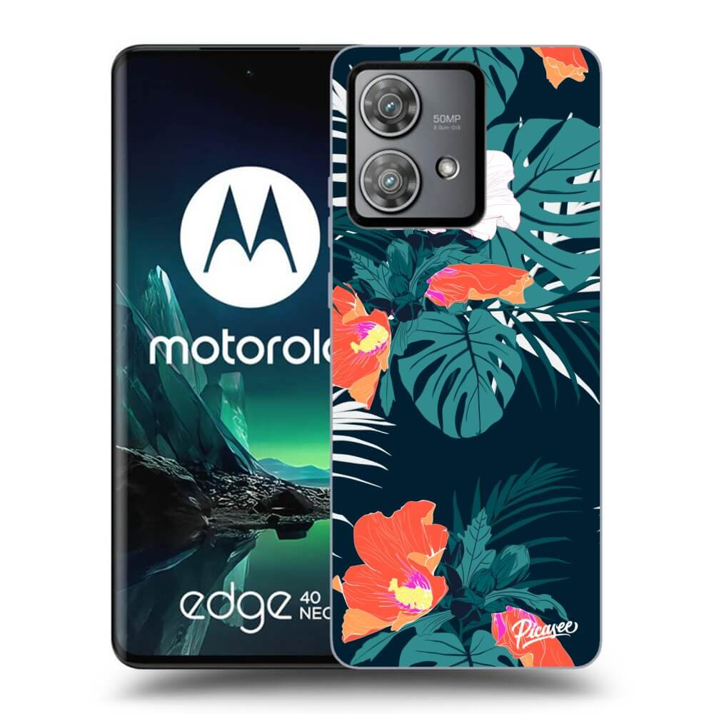 Silikonový černý Obal Pro Motorola Edge 40 Neo - Monstera Color