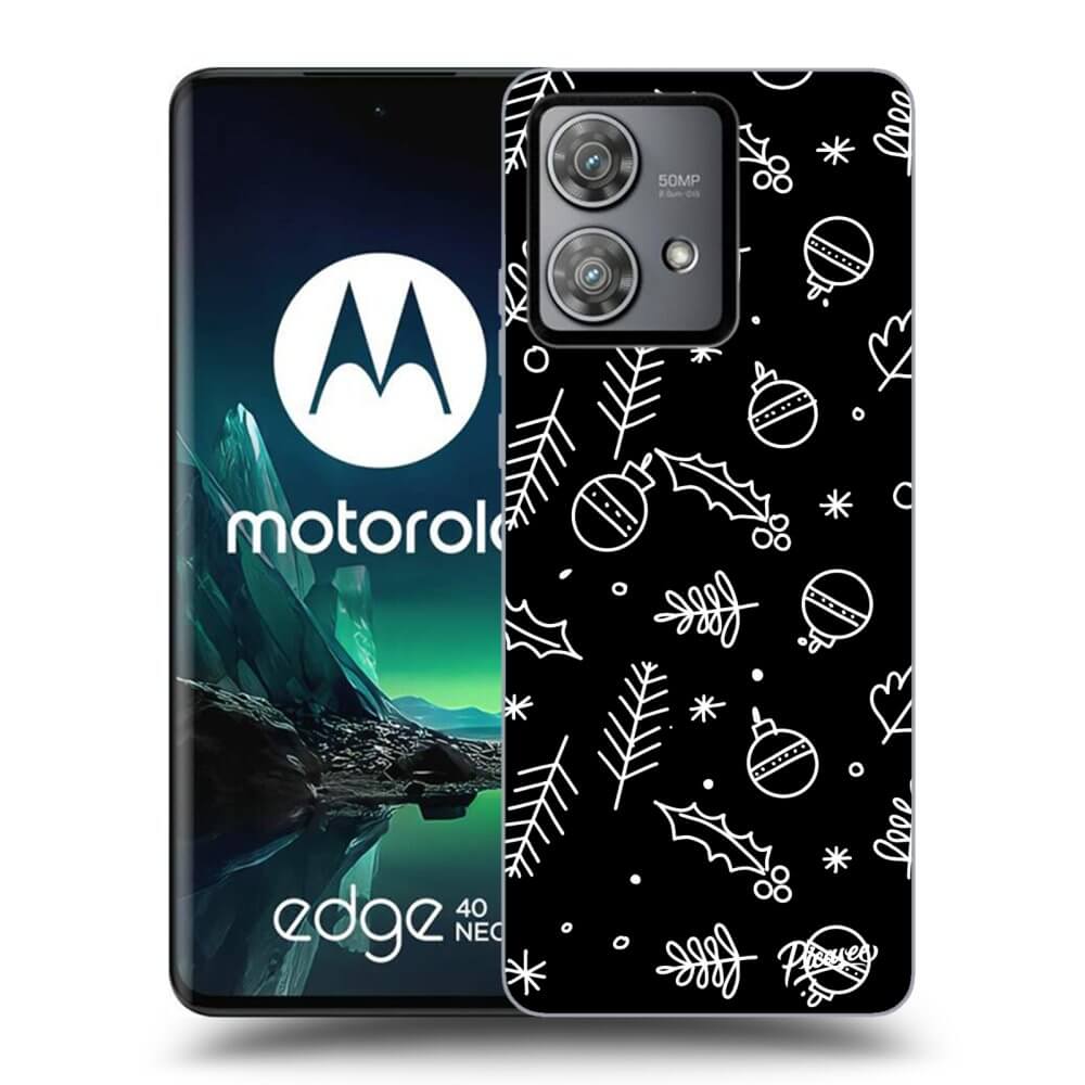 Silikonový černý Obal Pro Motorola Edge 40 Neo - Mistletoe