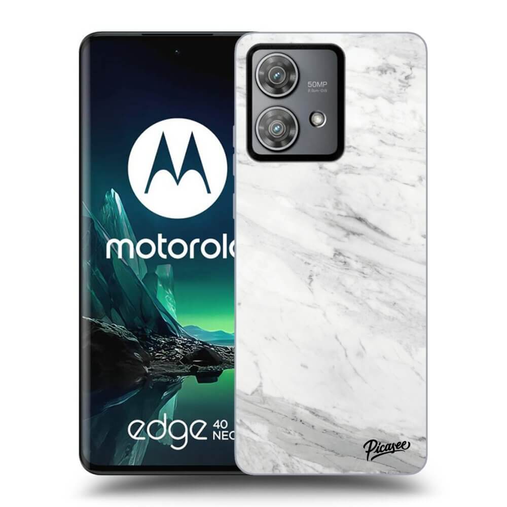 Silikonový Průhledný Obal Pro Motorola Edge 40 Neo - White Marble