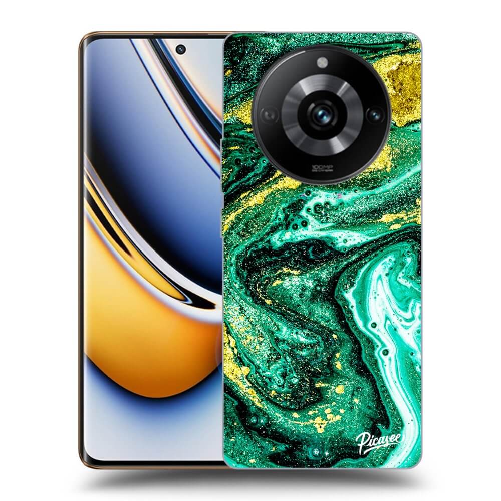 Silikonový černý Obal Pro Realme 11 Pro+ - Green Gold