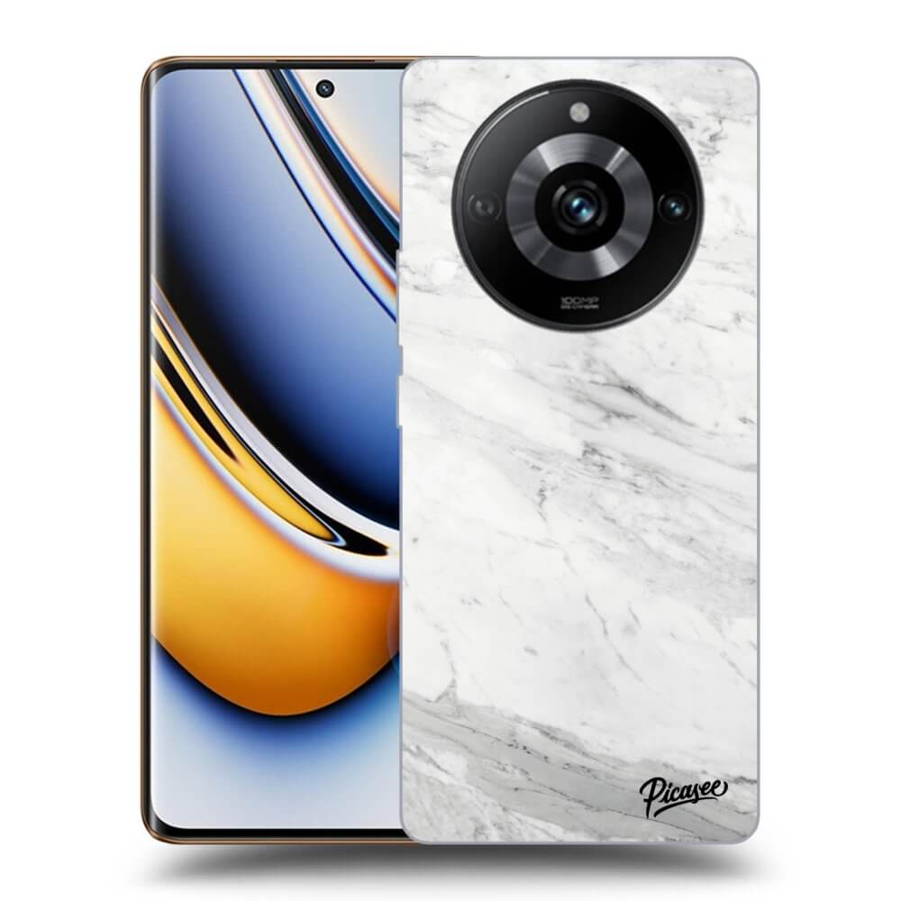 Silikonový černý Obal Pro Realme 11 Pro+ - White Marble