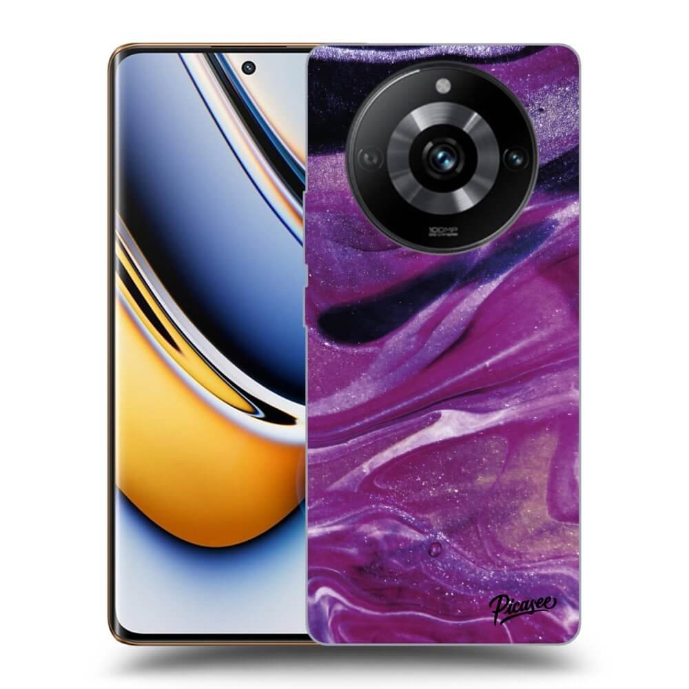 Silikonový černý Obal Pro Realme 11 Pro+ - Purple Glitter