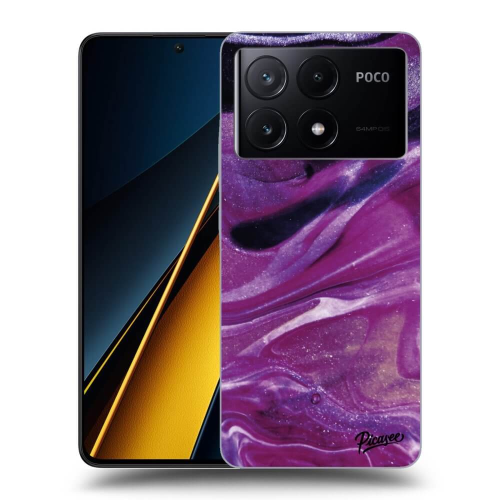 Silikonový černý Obal Pro Xiaomi Poco X6 Pro - Purple Glitter