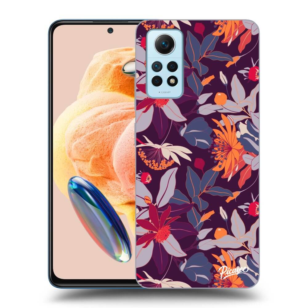 Silikonový Průhledný Obal Pro Xiaomi Redmi Note 12 Pro 4G - Purple Leaf