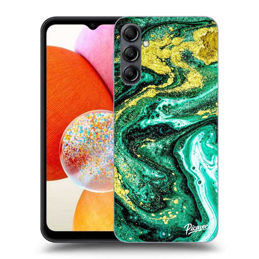 Silikonový černý Obal Pro Samsung Galaxy A15 A156B 5G - Green Gold