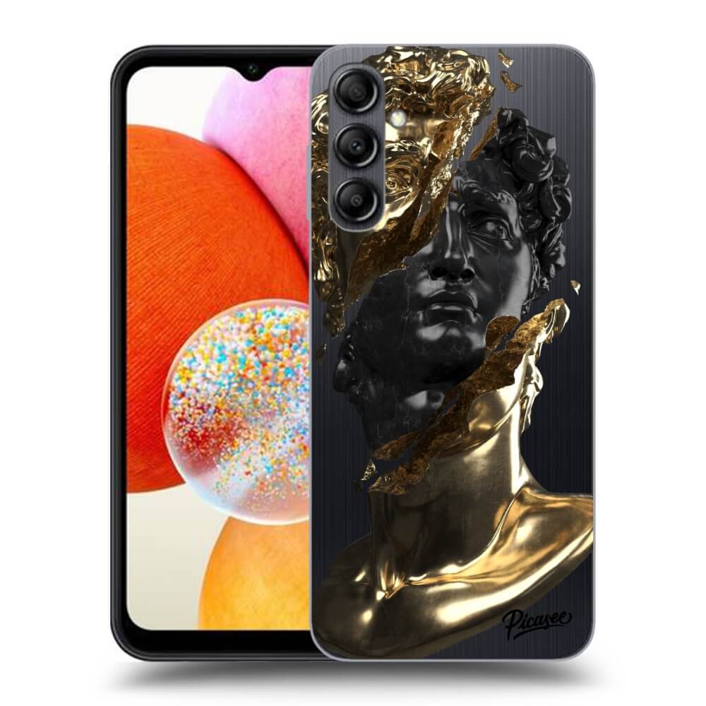 Silikonový Průhledný Obal Pro Samsung Galaxy A15 A155F 4G - Gold - Black