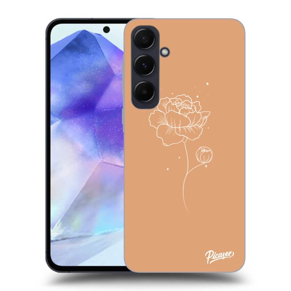 Silikonový černý Obal Pro Samsung Galaxy A55 5G A556B - Peonies