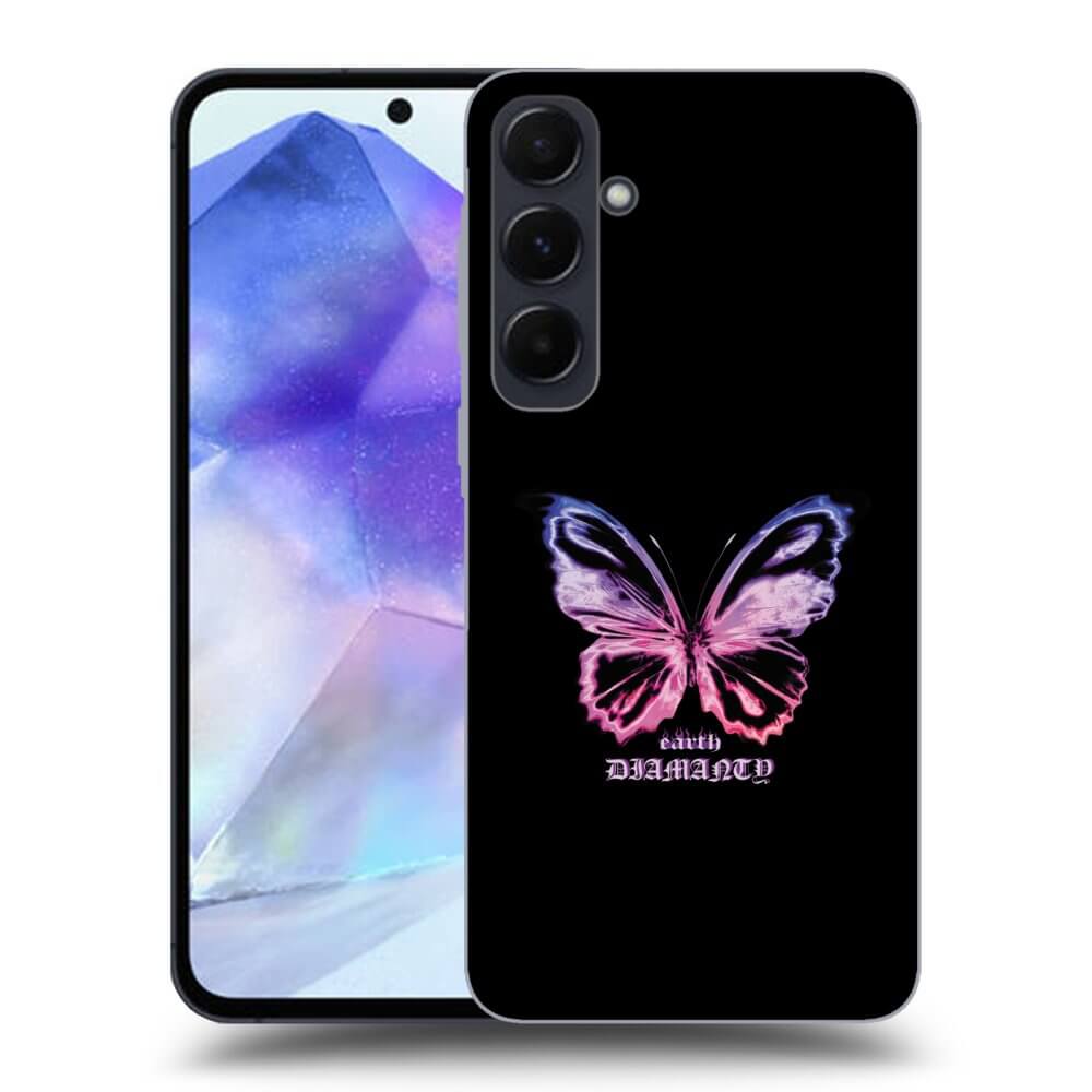 Silikonový černý Obal Pro Samsung Galaxy A55 5G A556B - Diamanty Purple