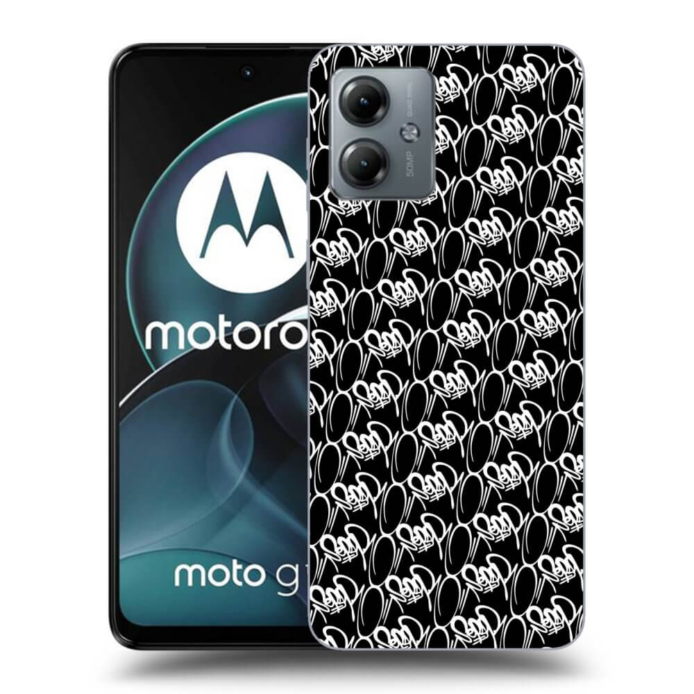 Silikonový černý Obal Pro Motorola Moto G14 - Separ - White On Black 2