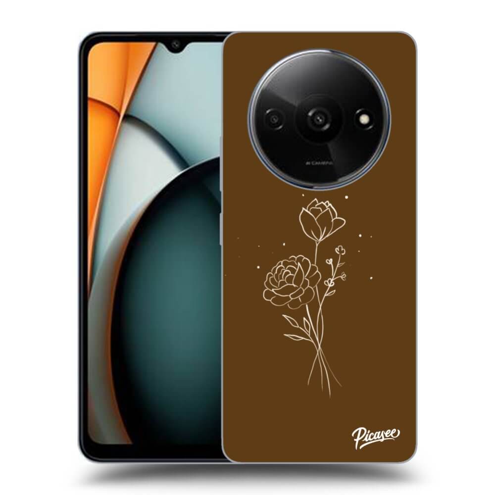 Silikonový černý Obal Pro Xiaomi Redmi A3 - Brown Flowers