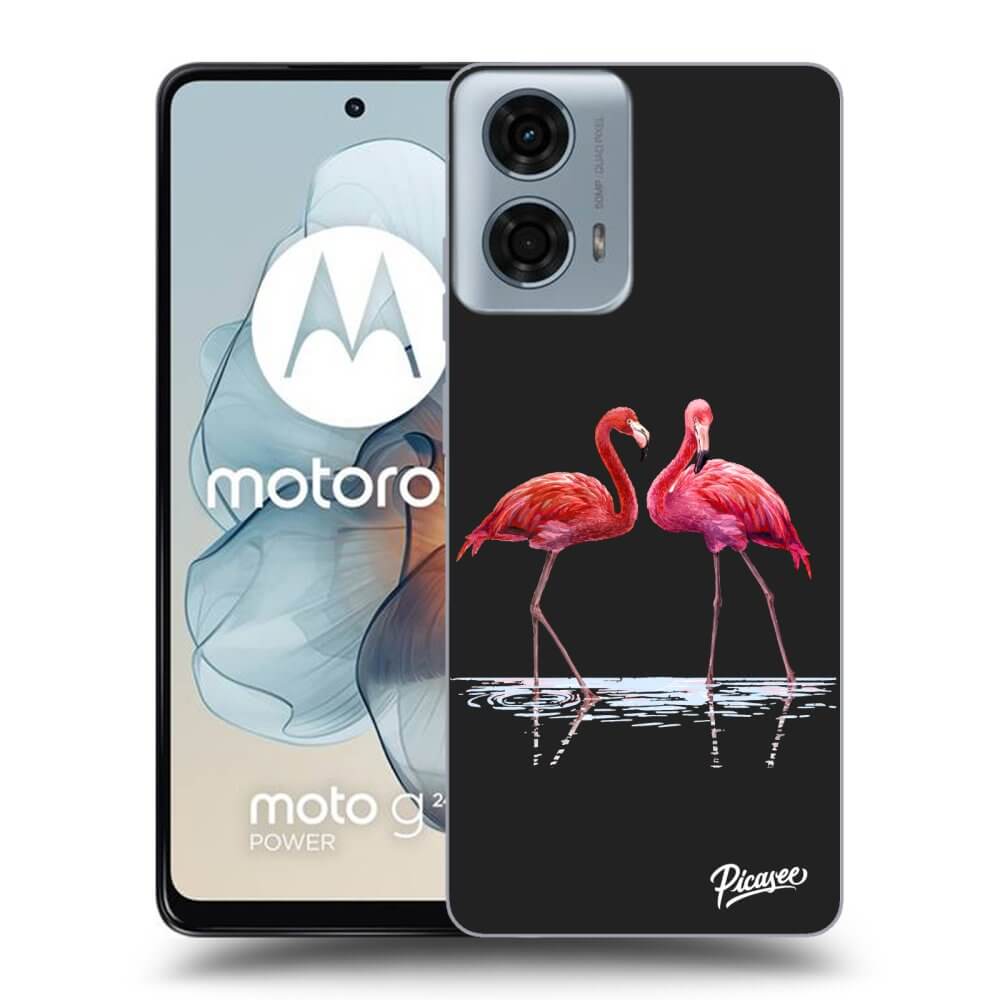 Silikonový černý Obal Pro Motorola Moto G24 - Flamingos Pár