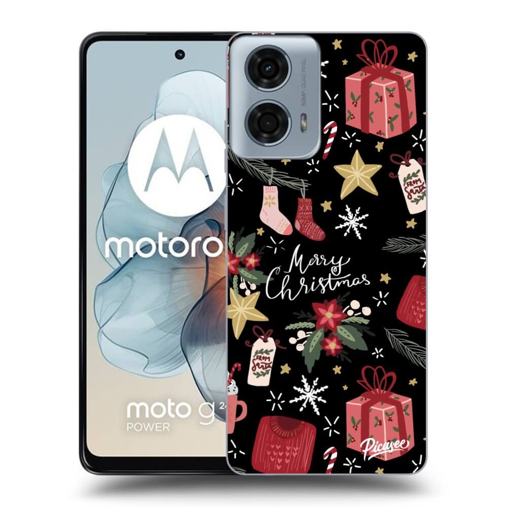 Silikonový černý Obal Pro Motorola Moto G24 - Christmas