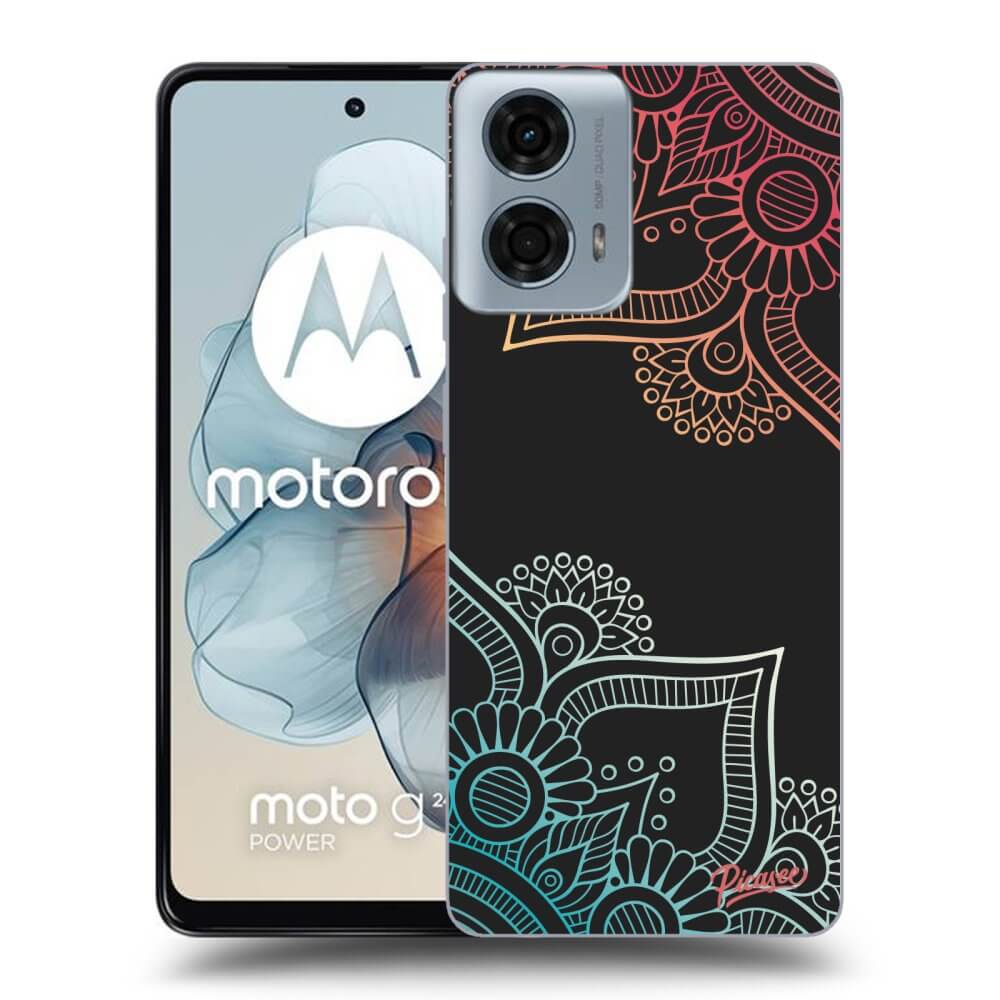 Silikonový černý Obal Pro Motorola Moto G24 - Květinový Vzor