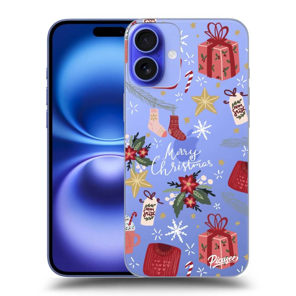 Silikonový Průhledný Obal Pro Apple IPhone 16 Plus - Christmas