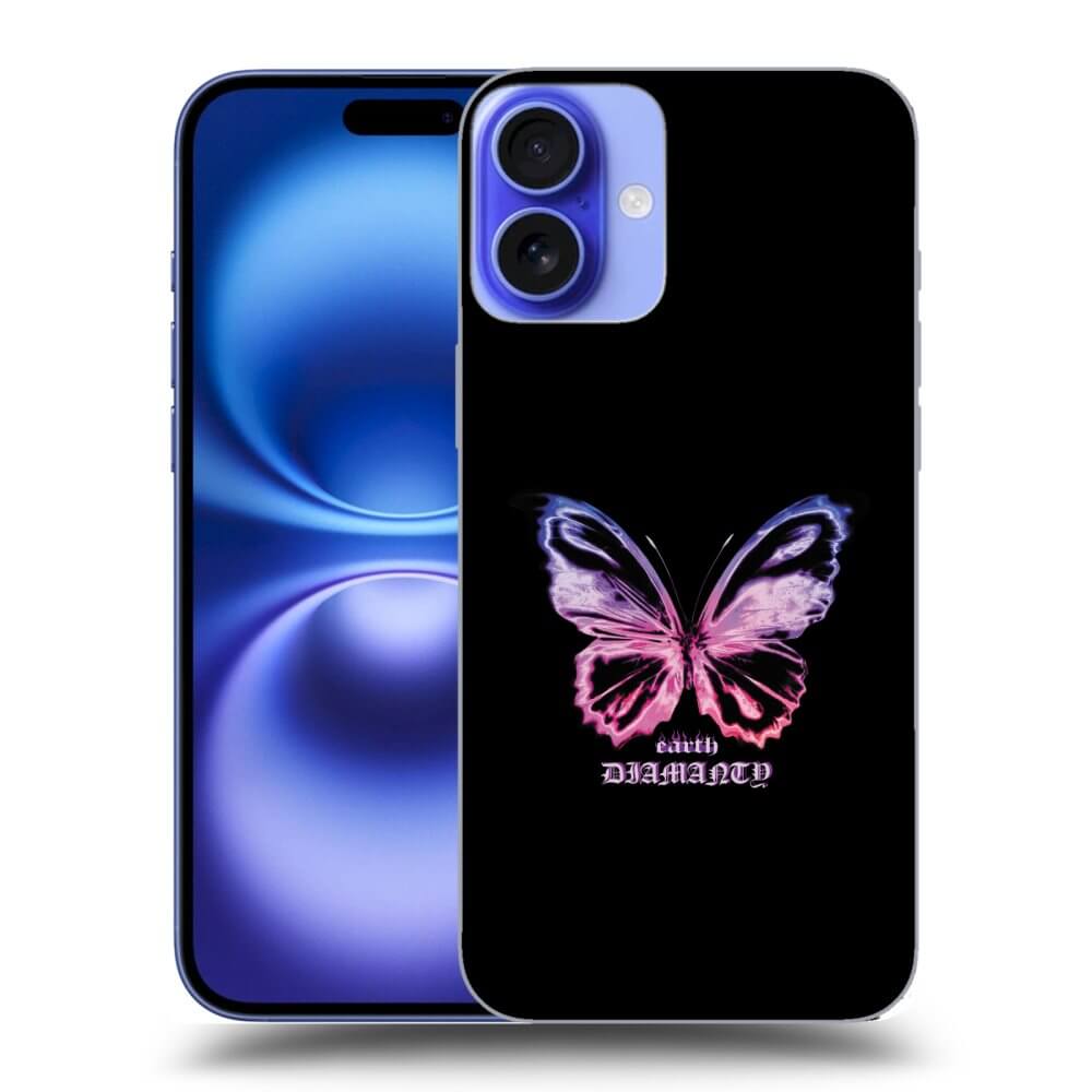 Silikonový černý Obal Pro Apple IPhone 16 Plus - Diamanty Purple