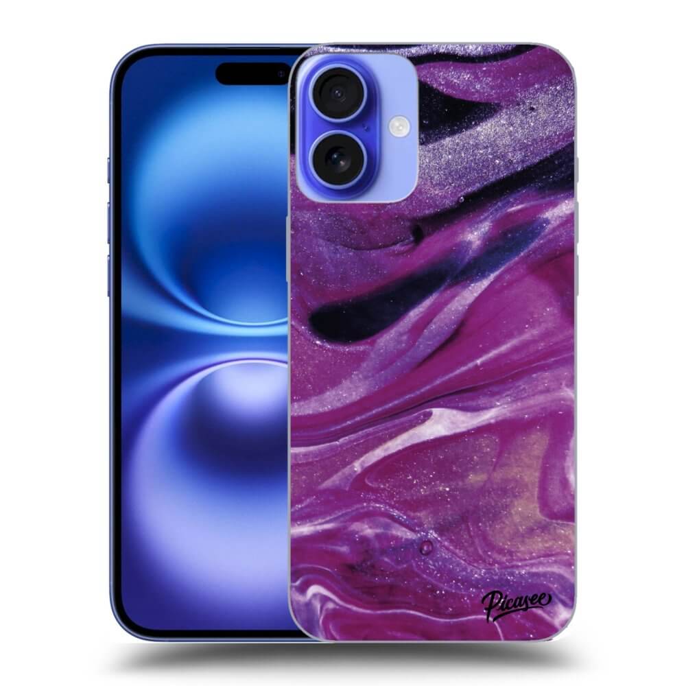 Silikonový Průhledný Obal Pro Apple IPhone 16 Plus - Purple Glitter