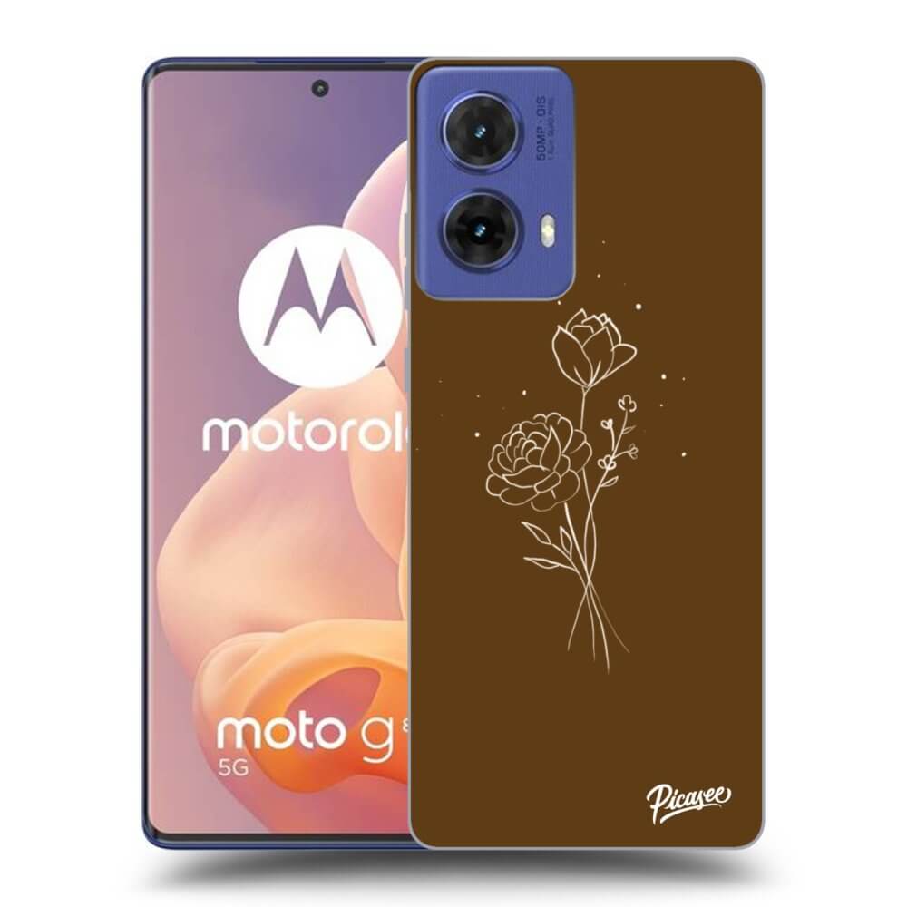 Silikonový černý Obal Pro Motorola Moto G85 - Brown Flowers