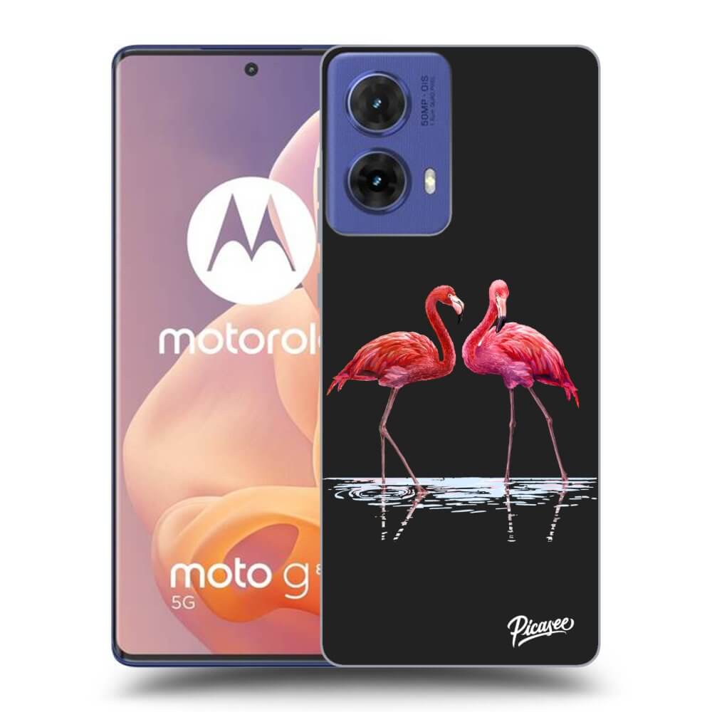 Silikonový černý Obal Pro Motorola Moto G85 - Flamingos Pár