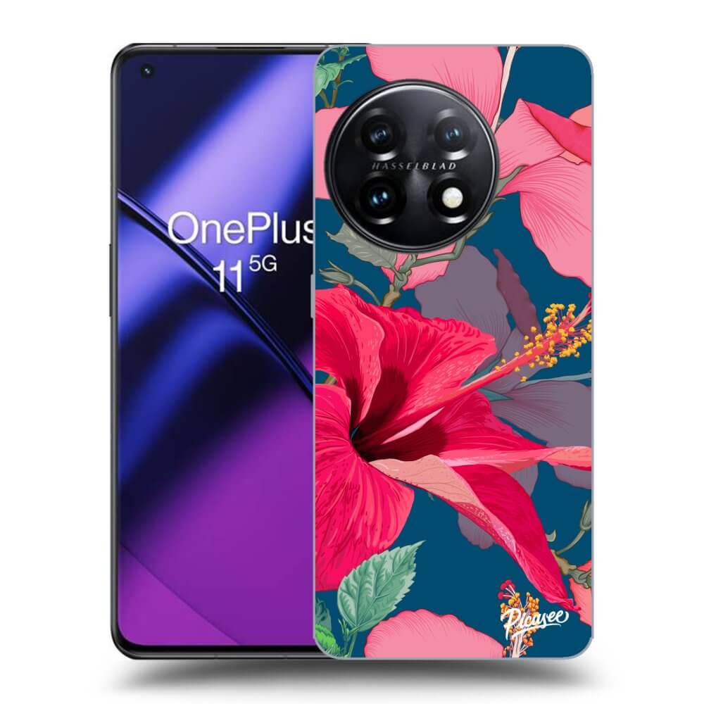 Silikonový černý Obal Pro OnePlus 11 5G - Hibiscus