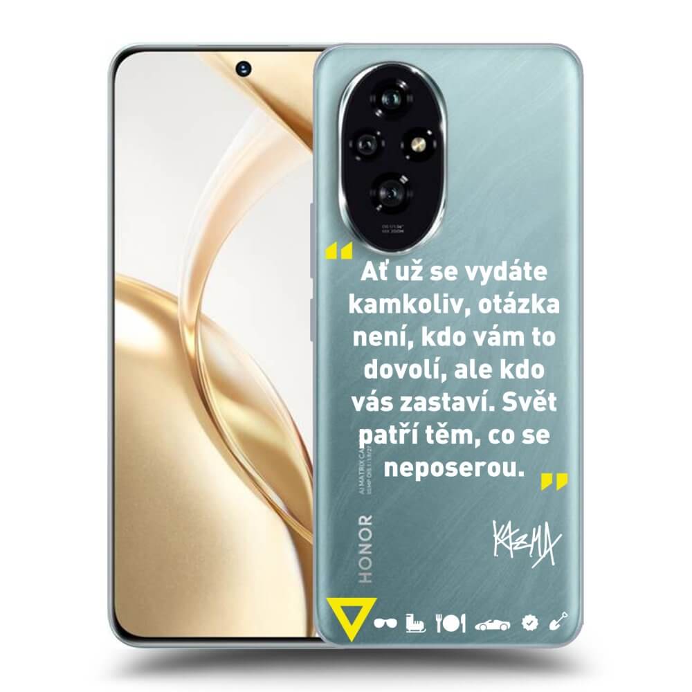 Silikonový Průhledný Obal Pro Honor 200 Pro 5G - Kazma - SVĚT PATŘÍ TĚM, CO SE NEPOSEROU