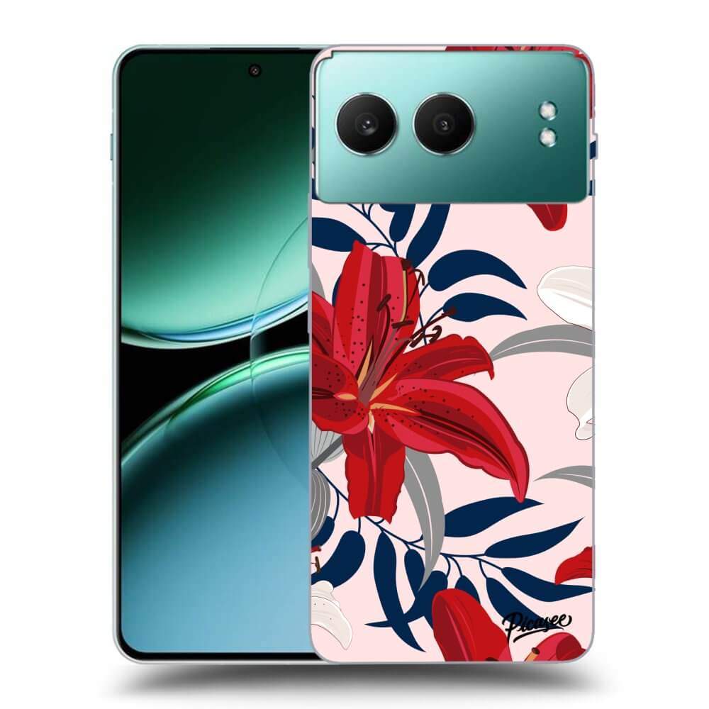 Silikonový černý Obal Pro OnePlus Nord 4 - Red Lily