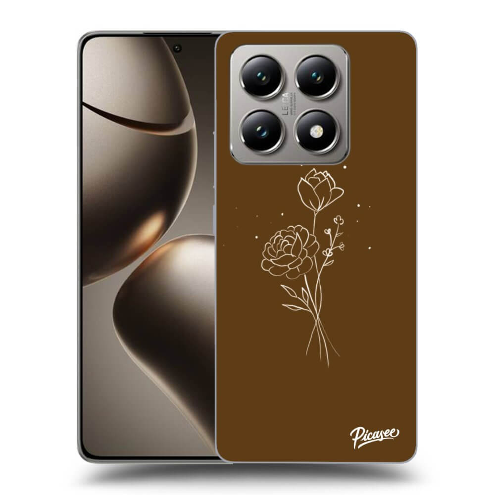 Silikonový černý Obal Pro Xiaomi 14T Pro - Brown Flowers