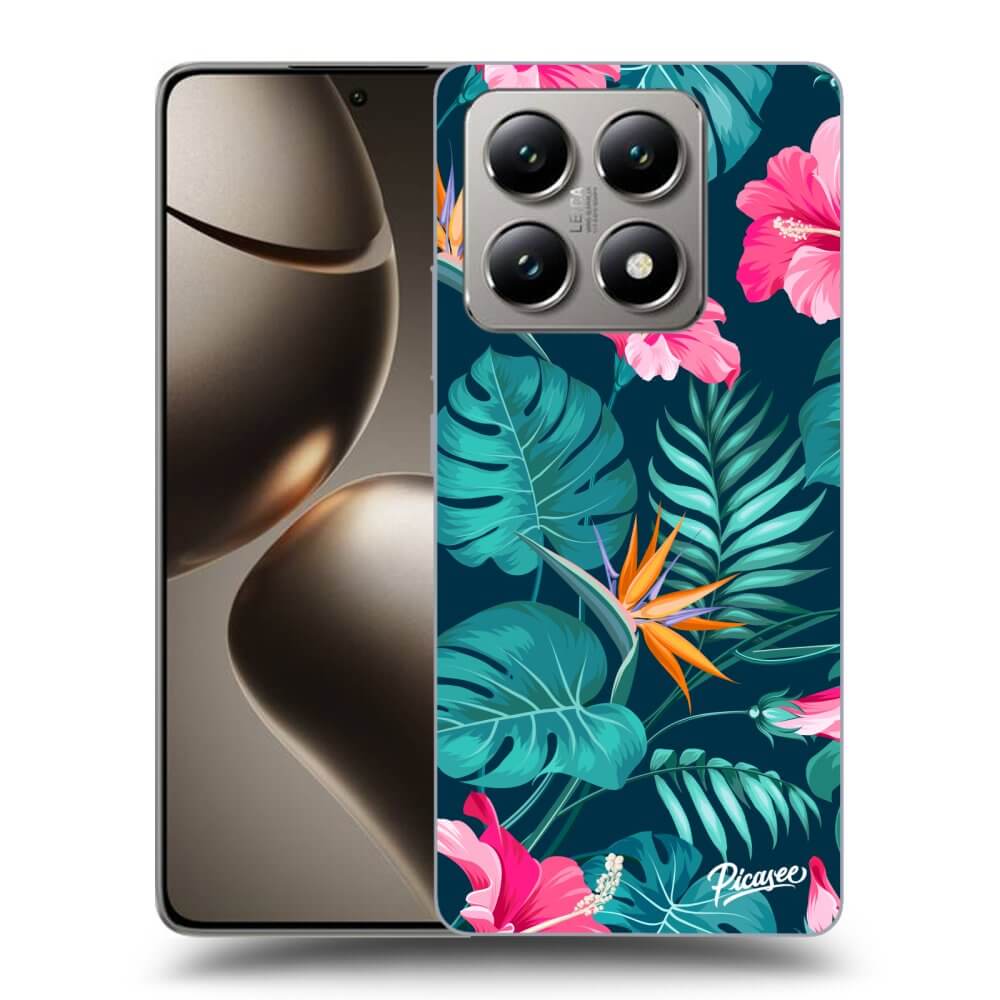 Silikonový černý Obal Pro Xiaomi 14T Pro - Pink Monstera