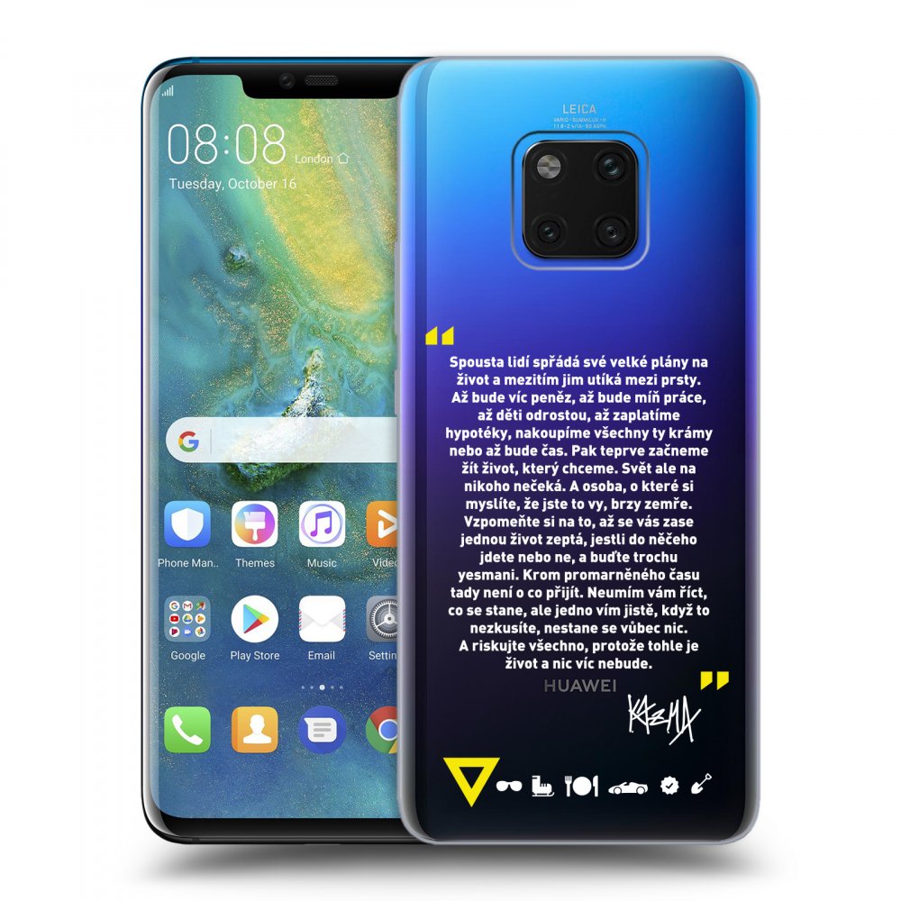 Silikonový Průhledný Obal Pro Huawei Mate 20 Pro - Kazma - BUĎTE TROCHU YESMANI