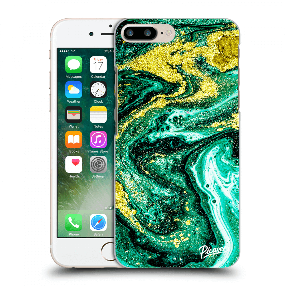 Silikonový Průhledný Obal Pro Apple IPhone 8 Plus - Green Gold