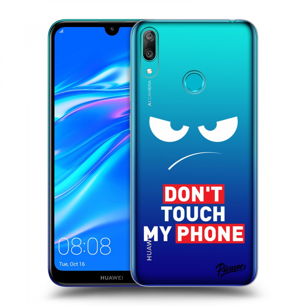 Silikonový Průhledný Obal Pro Huawei Y7 2019 - Angry Eyes - Transparent