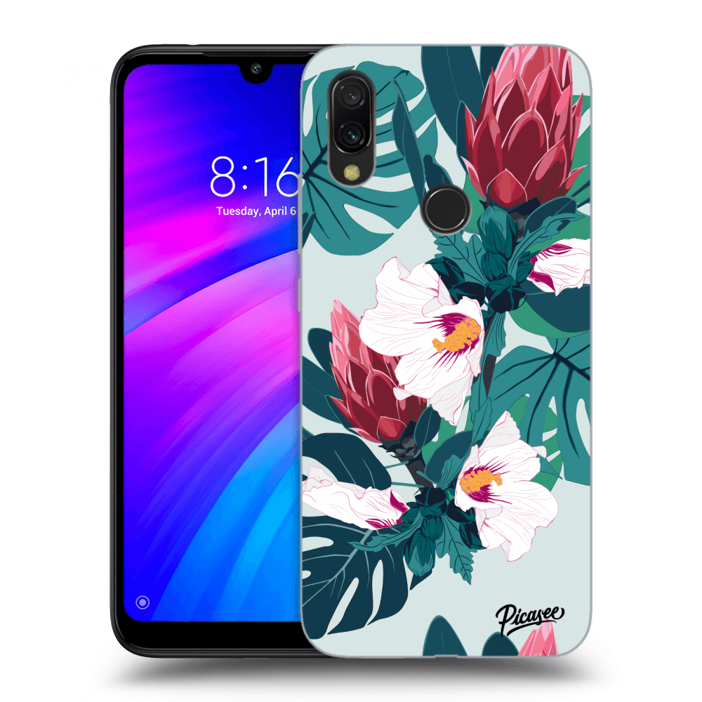 Silikonový Průhledný Obal Pro Xiaomi Redmi 7 - Rhododendron