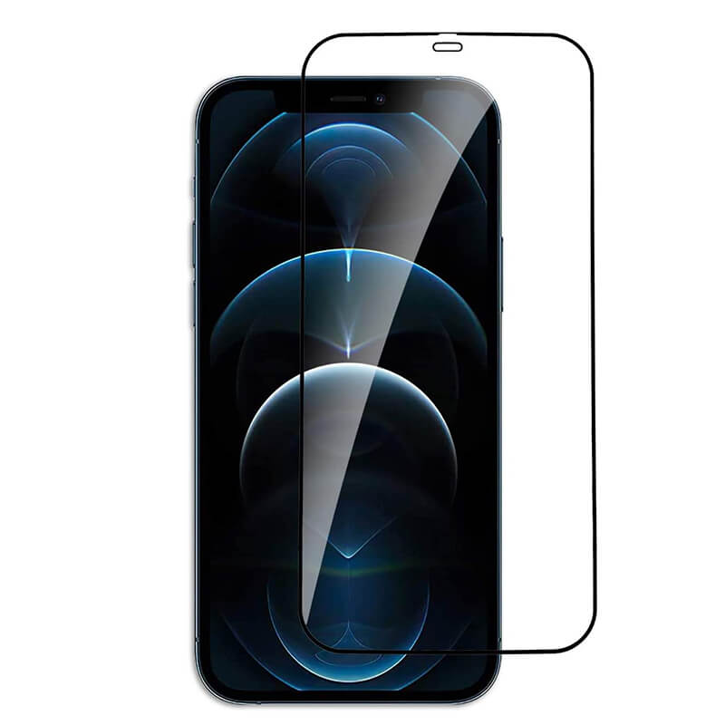 3x 3D Tvrzené Sklo S Rámečkem Pro Apple IPhone 12 Pro Max - černé - 2+1 Zdarma