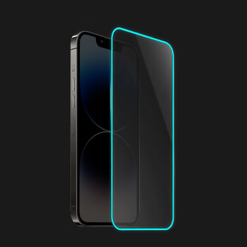 Ochranné tvrzené sklo se svítícím rámečkem pro Apple iPhone 14 - Modrá