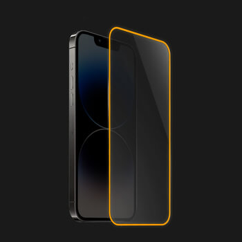 Ochranné tvrzené sklo se svítícím rámečkem pro Apple iPhone 13 - Oranžová