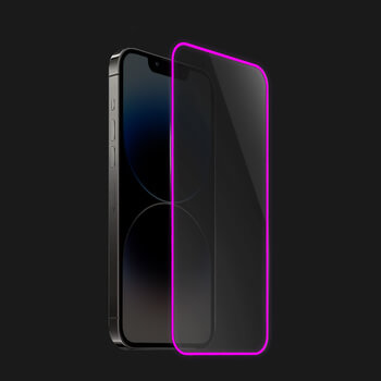 3x Picasee 3D Ochranné tvrzené sklo se svítícím rámečkem pro Apple iPhone 14 Pro - Růžová - 2+1 zdarma