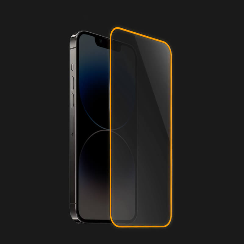 3x 3D Ochranné Tvrzené Sklo Se Svítícím Rámečkem Pro Apple IPhone 8 - Oranžová - 2+1 Zdarma